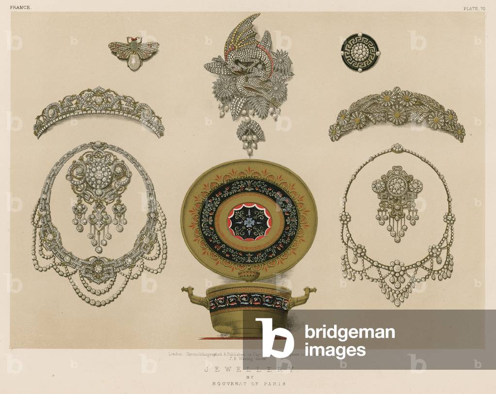 Jewellery by Rouvenat of Paris (chromolitho)