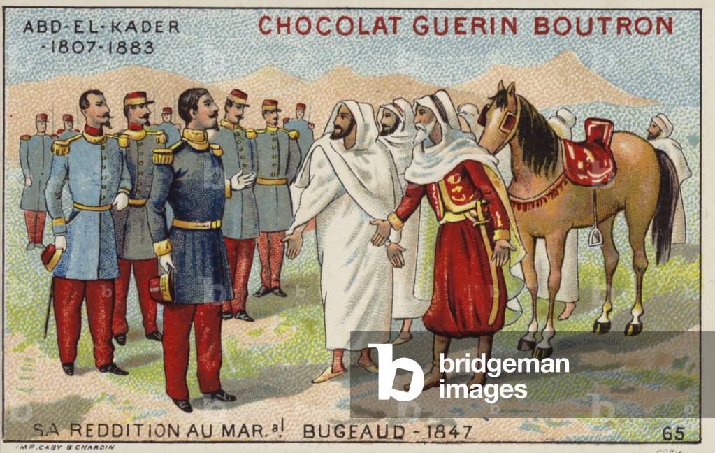 Surrender of Abdelkader to Marshal Bugeaud, 1847 (chromolitho)