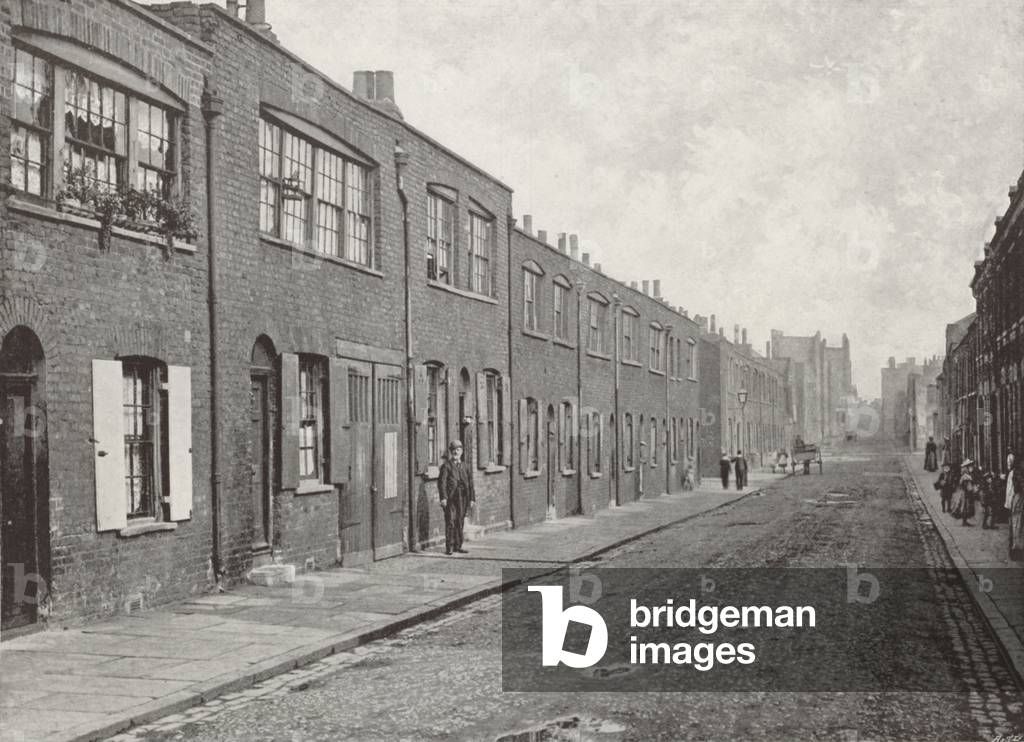 Old Weavers' Houses at Bethnal Green (b/w photo)