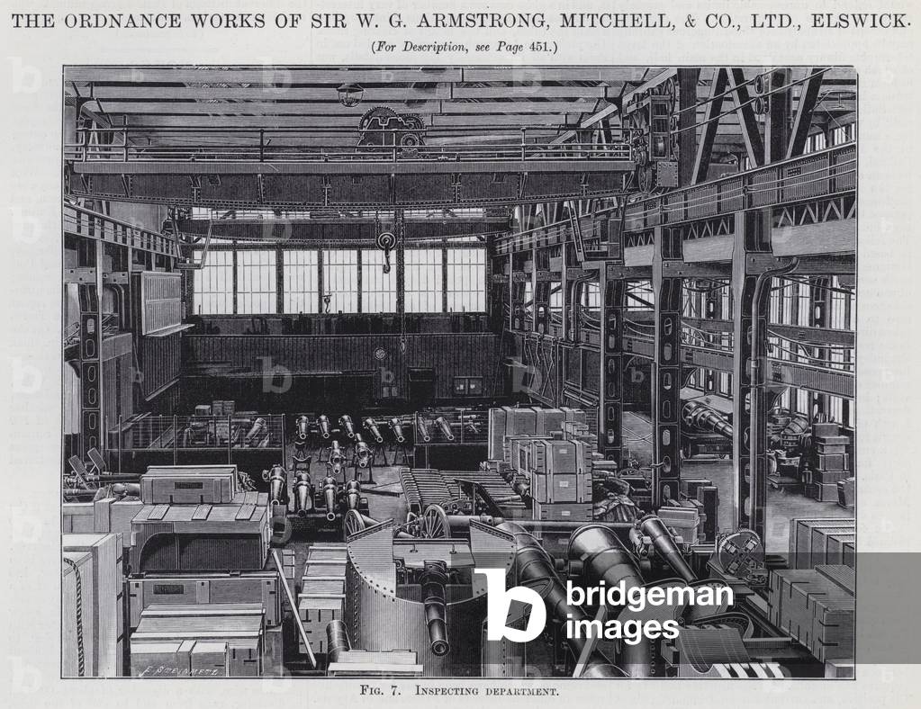 The Ordnance Works of Sir W G Armstrong, Mitchell, and Co, Ltd, Elswick (engraving)