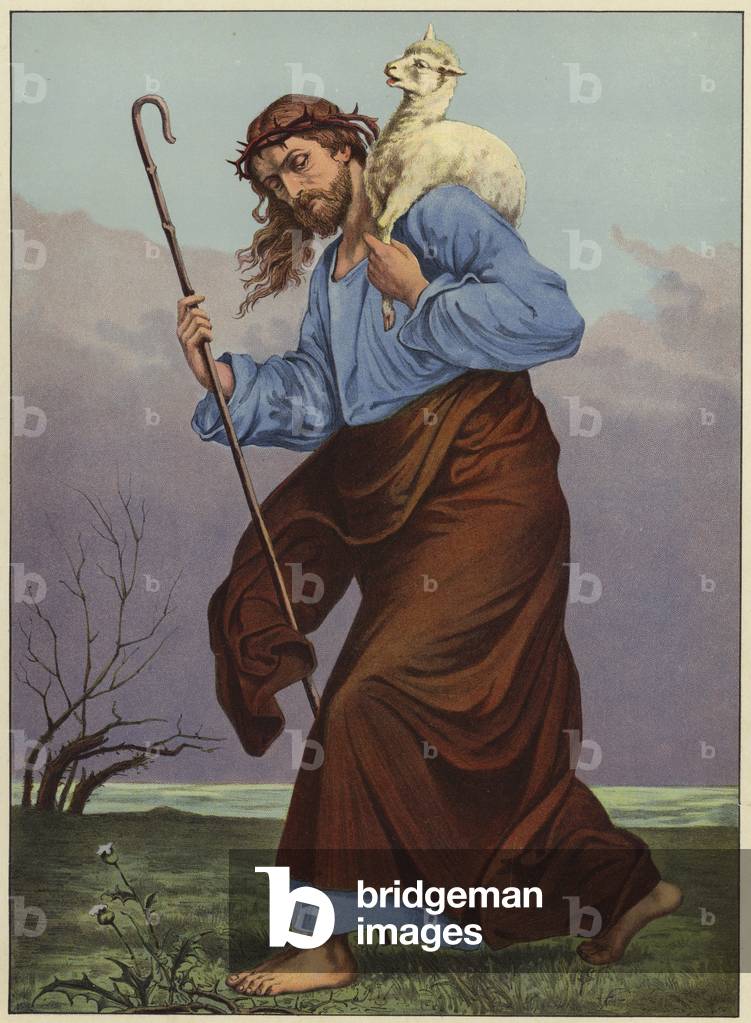 The good shepherd (colour litho)