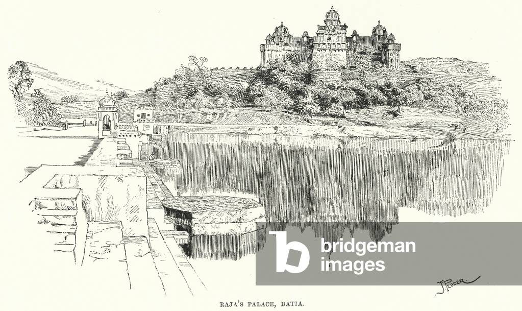 India: Raja's Palace, Datia (engraving)