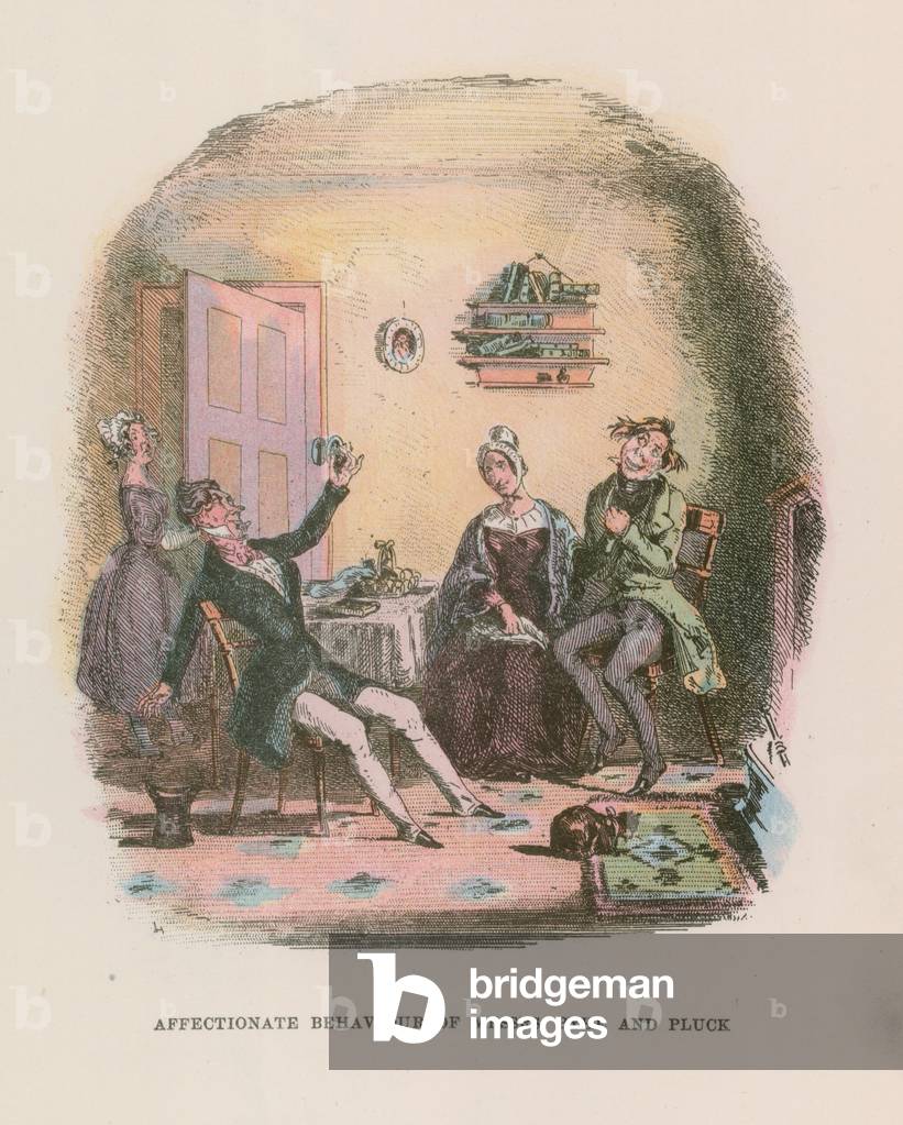 Illustration for Nicholas Nickleby (colour litho)