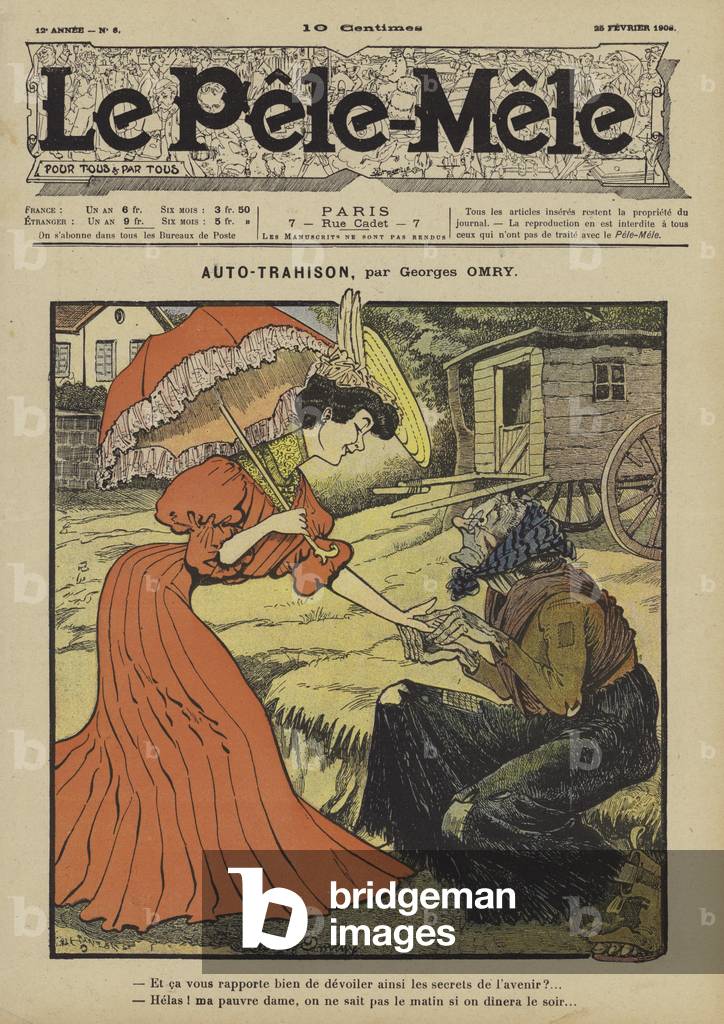 Auto-trahison. Illustration for Le Pele-Mele, 1906 (colour litho)