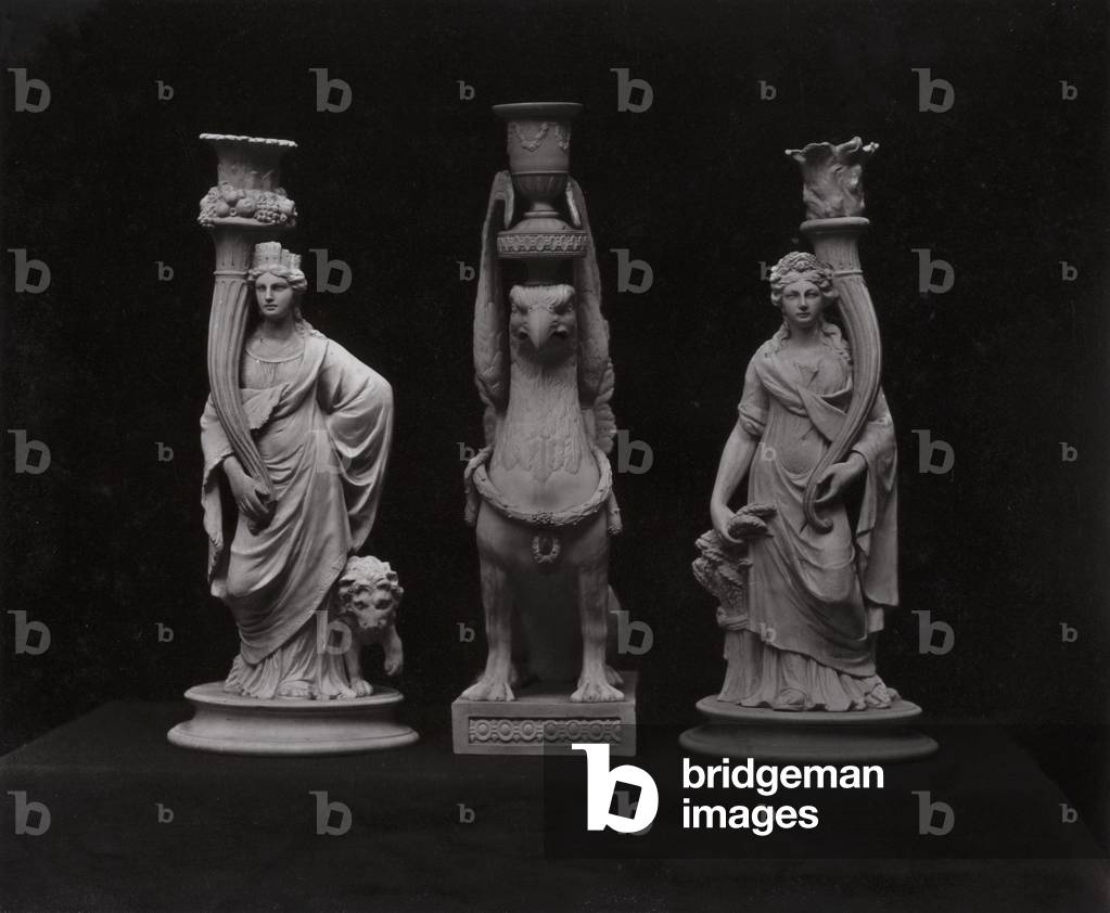 Wedgwood jasperware candelabra with cornucopiae (autotype)