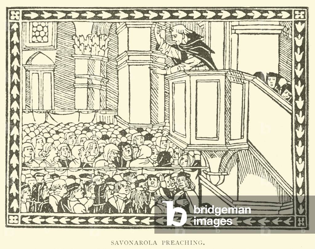 Savonarola preaching (engraving)
