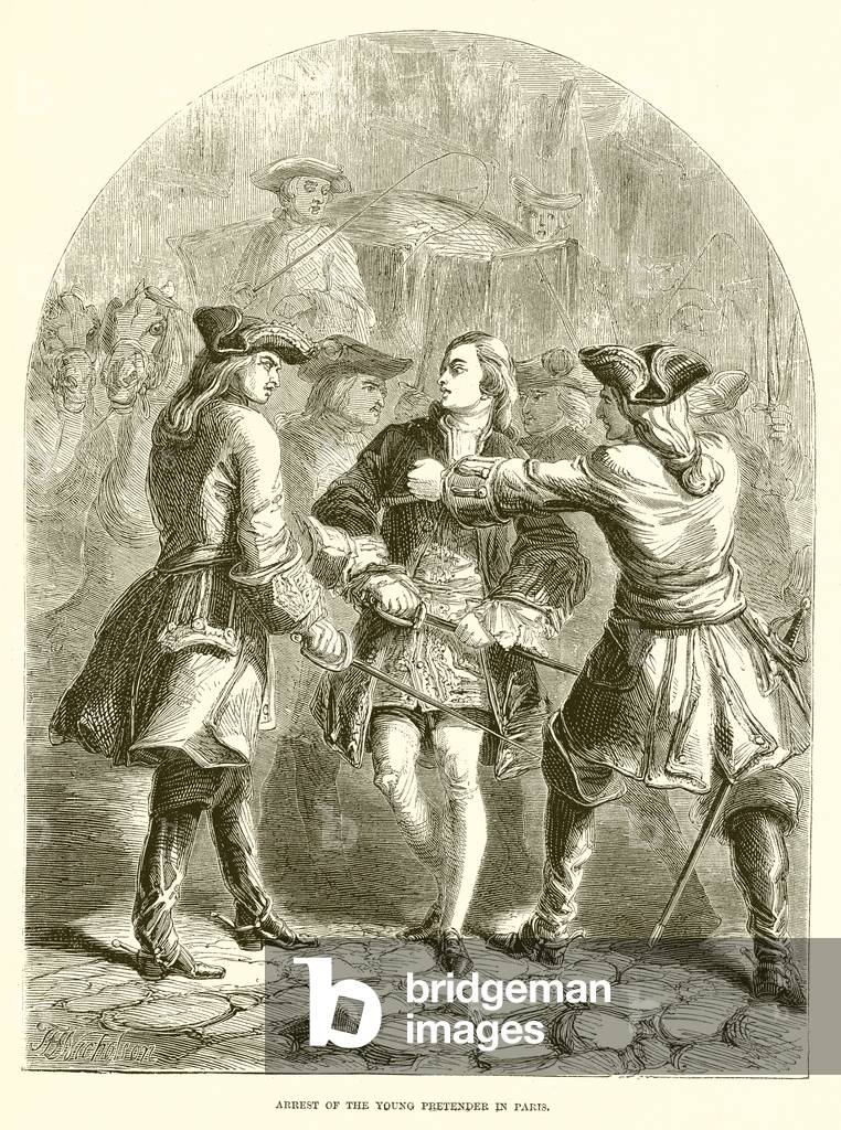 Arrest of the Young Pretender in Paris (engraving)