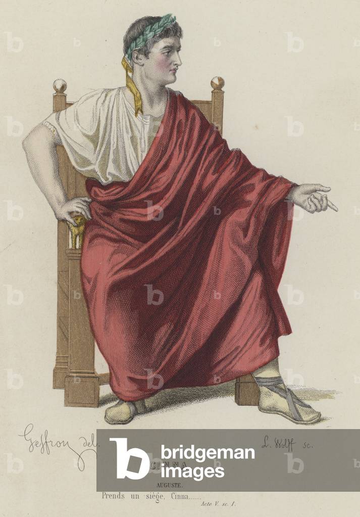 Corneille, Cinna, Act V, Sc I (coloured engraving)