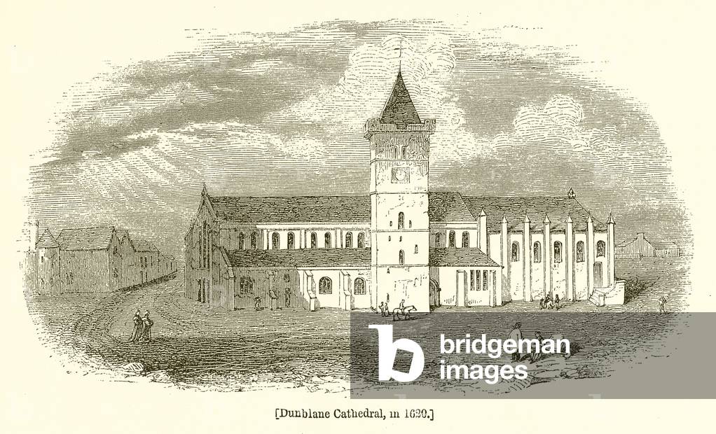 Dunblane Cathedral, in 1620 (engraving)