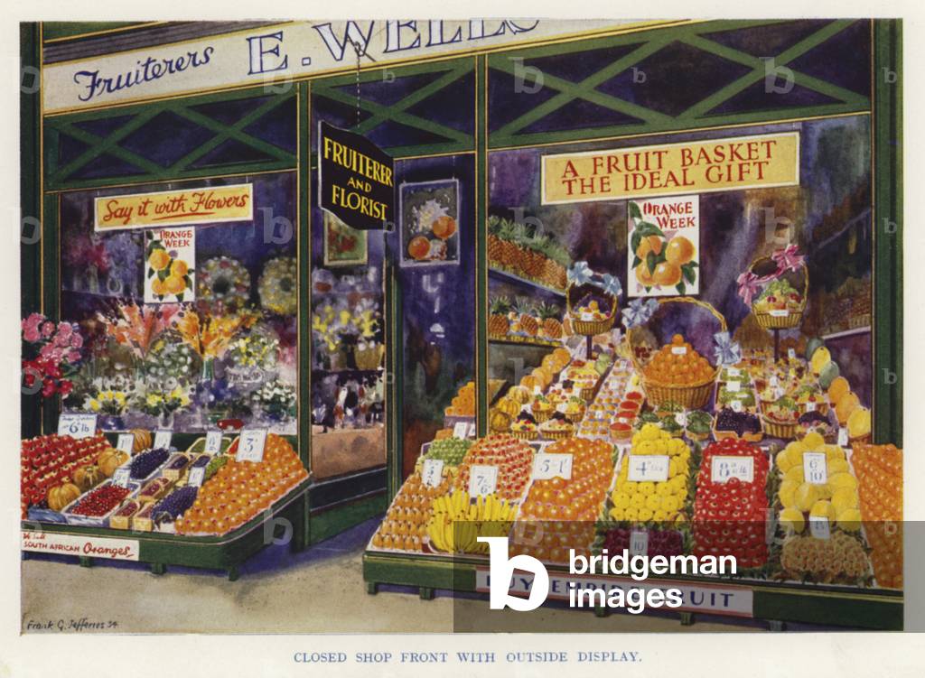 Closed shop front with outside display (photo)