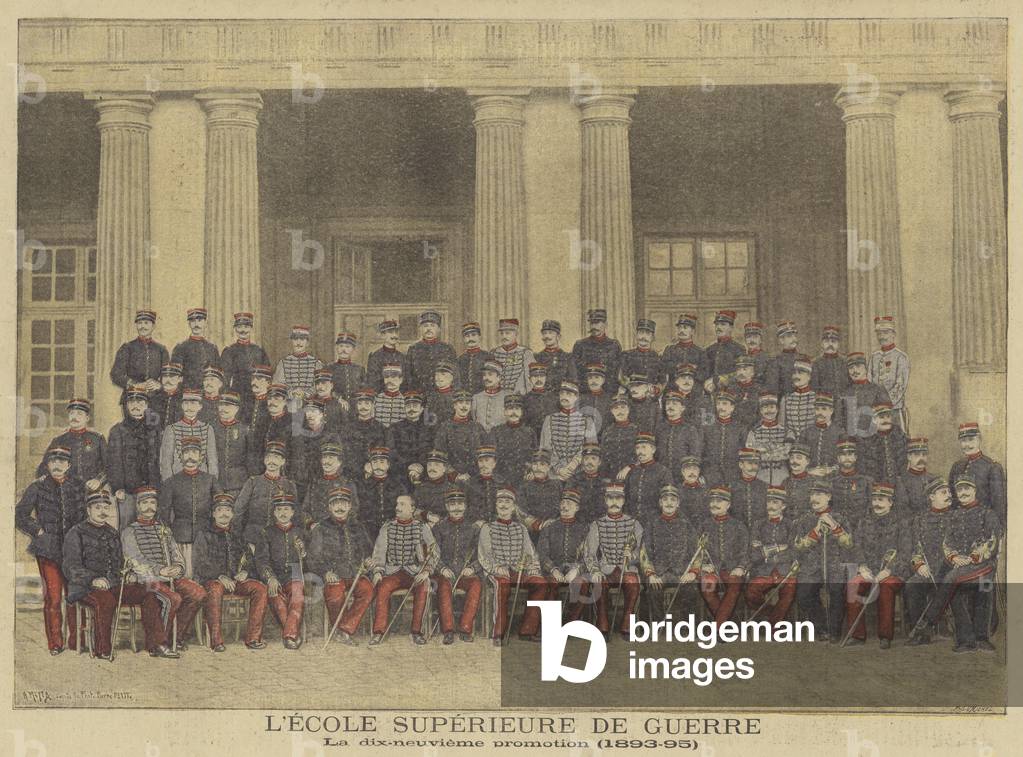 19th class of the Ecole Superieure de Guerre (colour litho)