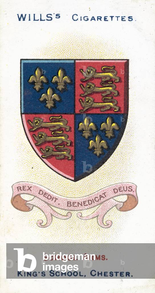 King's School, Chester, Rex Dedit, Benedicat Deus, The King Gave, Let God Be Praised (colour litho)