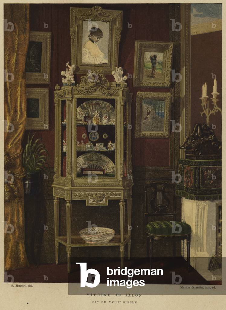 Display cabinet, late 18th Century (colour litho)