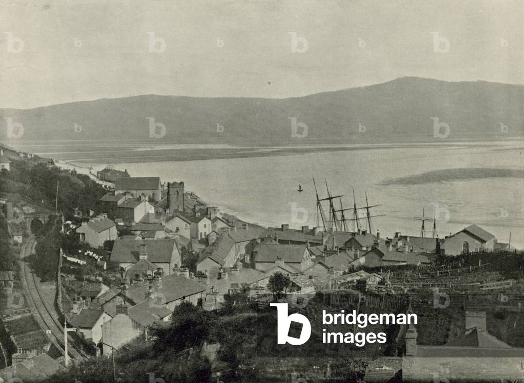 Aberdovey, View of the Town and the Bay (b/w photo)
