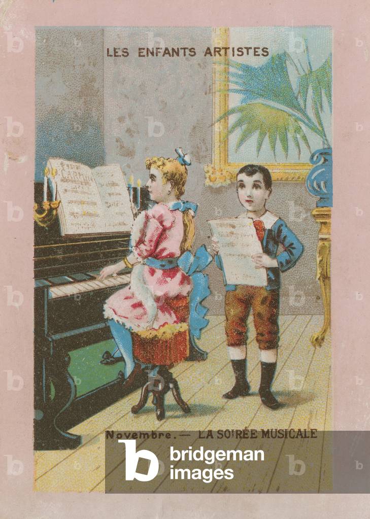 Artistic children. November; musical soiree (chromolitho)