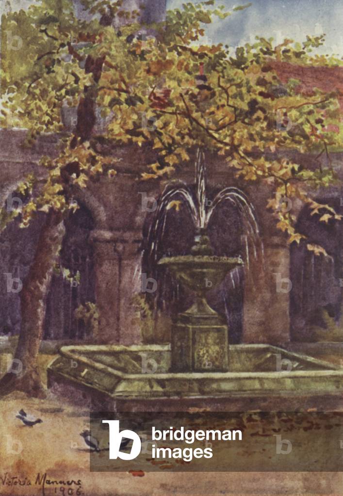 The Little Cloister, Westminster Abbey (colour litho)