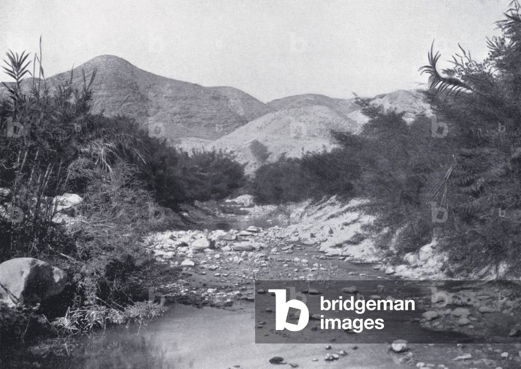 The Wady-el-Kelt, or Brook Cherith (b/w photo)
