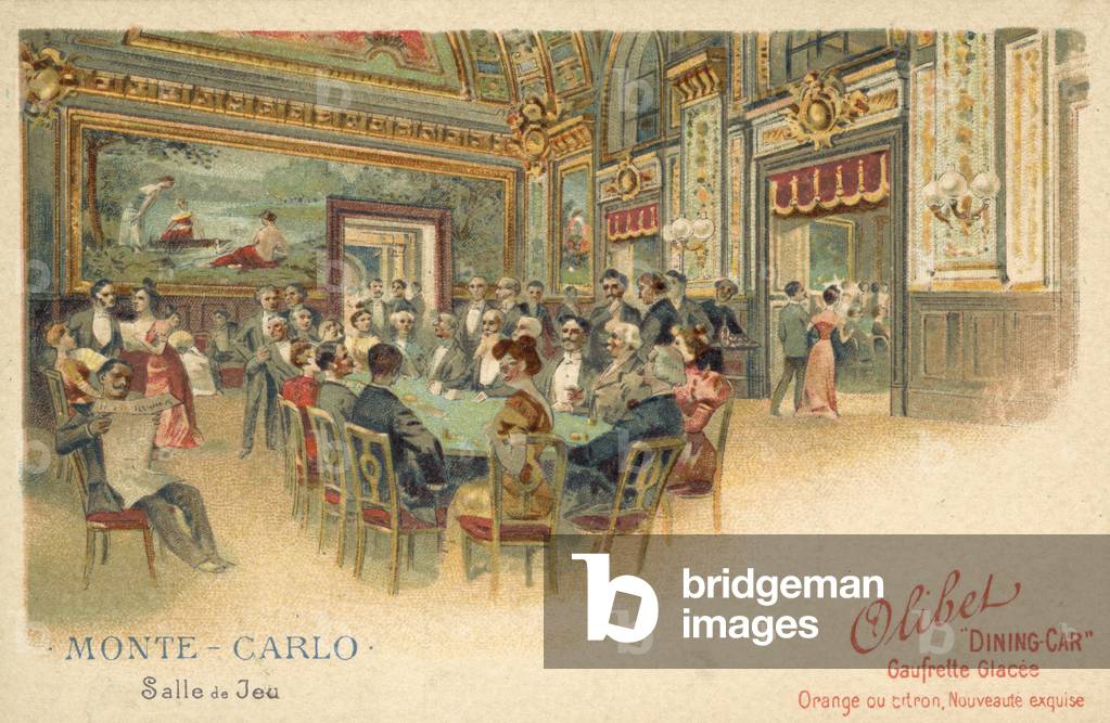Gaming room, Monte Carlo, Monaco (chromolitho)