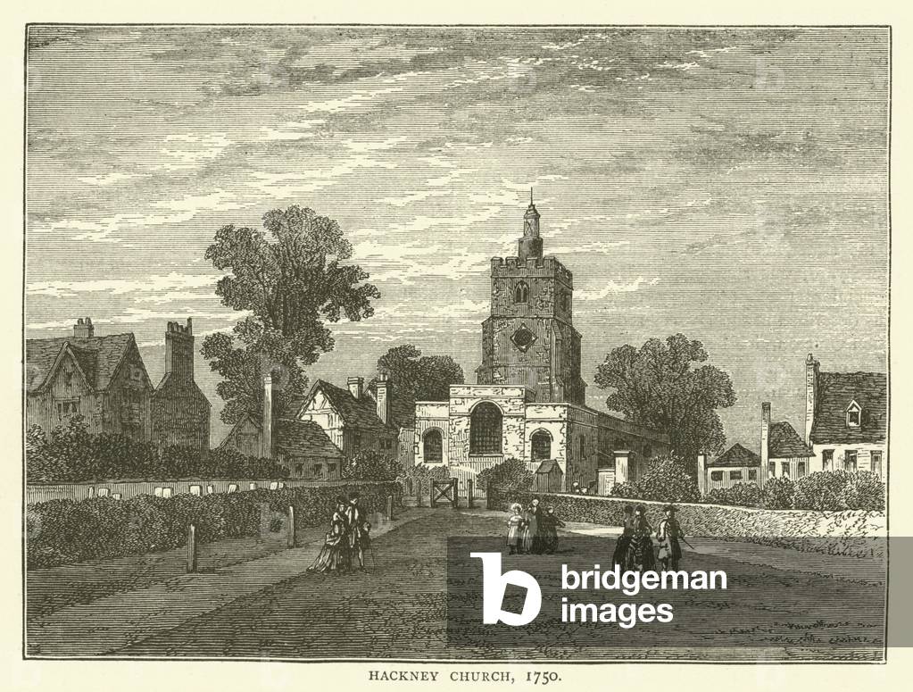 Hackney Church, 1750 (engraving)