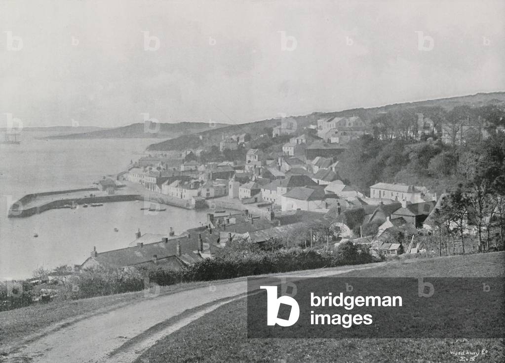 St. Mawes, showing the Harbour and Castle (b/w photo)