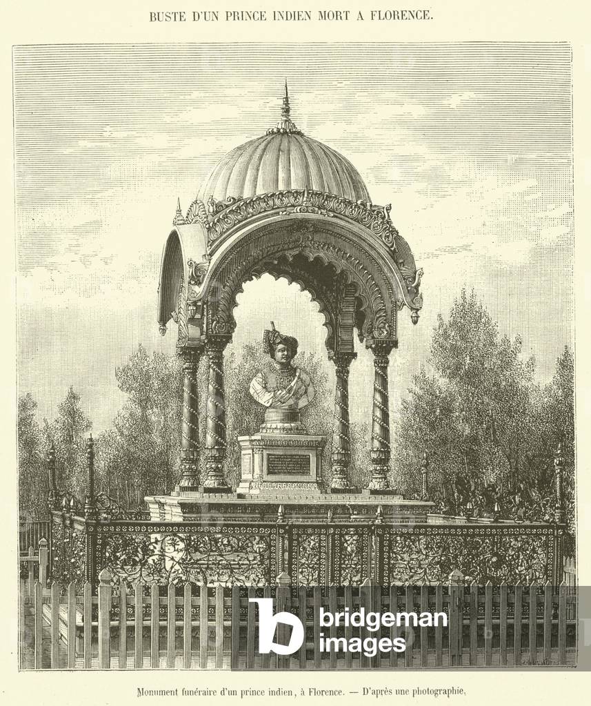 Monument funeraire d'un prince indien, a Florence (engraving)