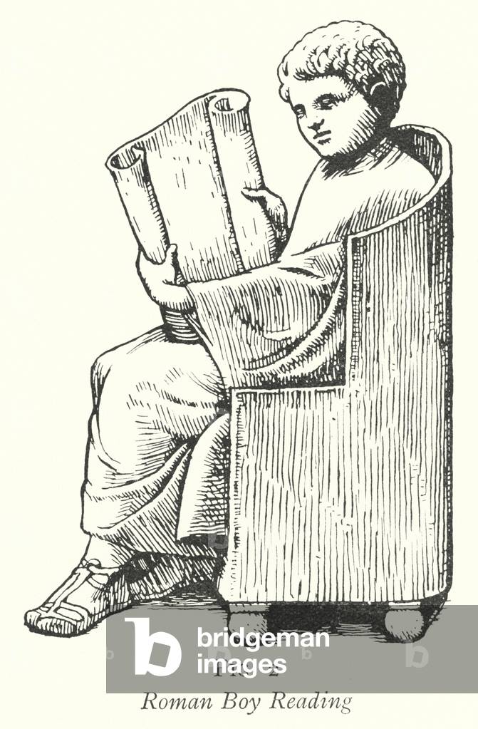 Roman Boy Reading (litho)