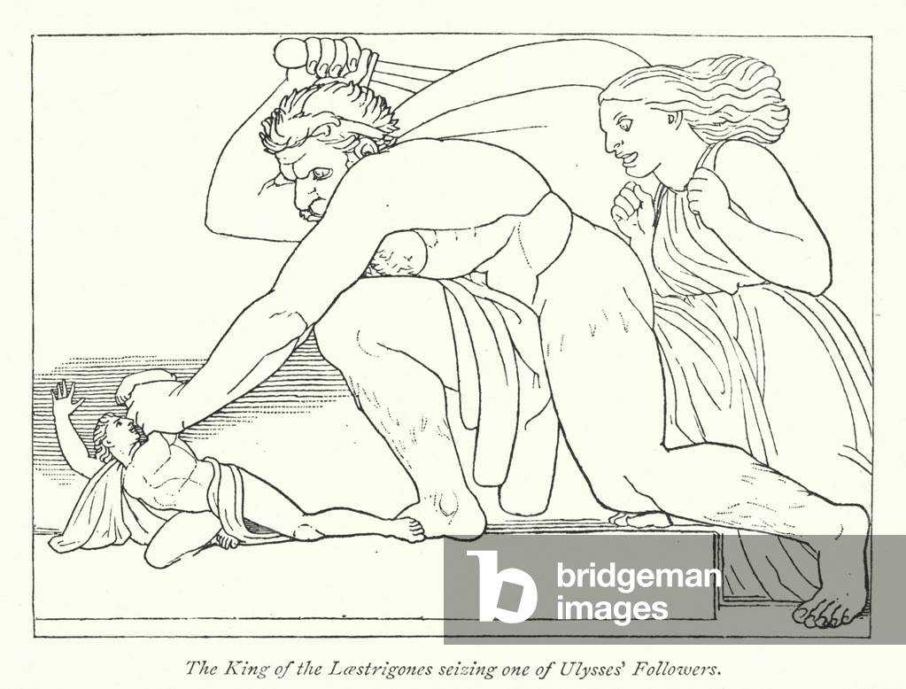 The King of the Laestrigones seizing one of Ulysses' Followers (litho)