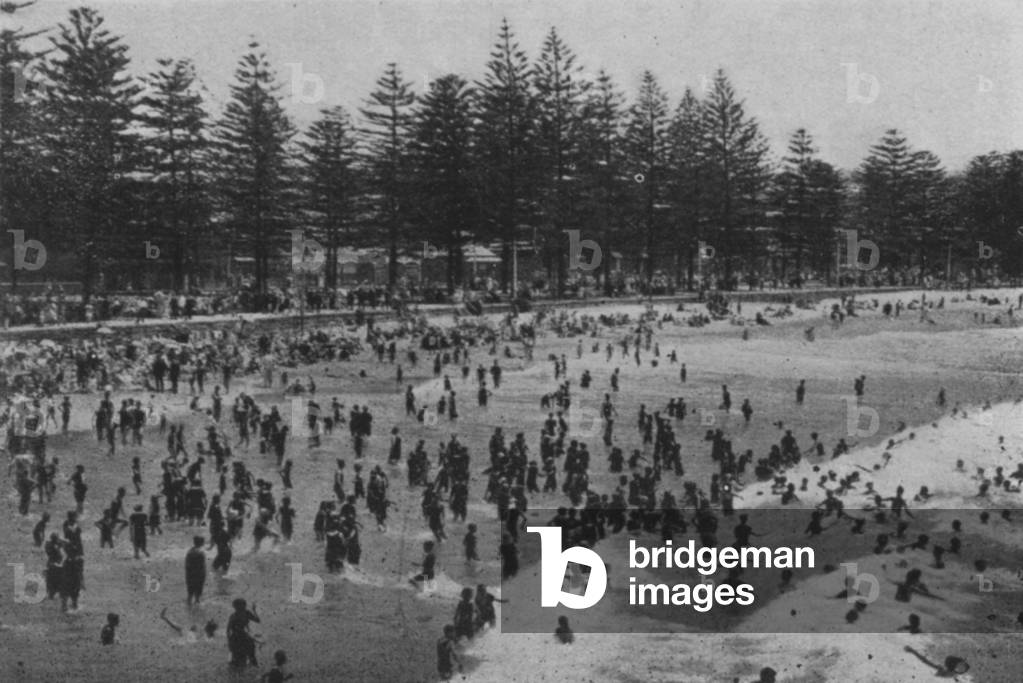 Sydney: Surf Bathing, Manly (b/w photo)