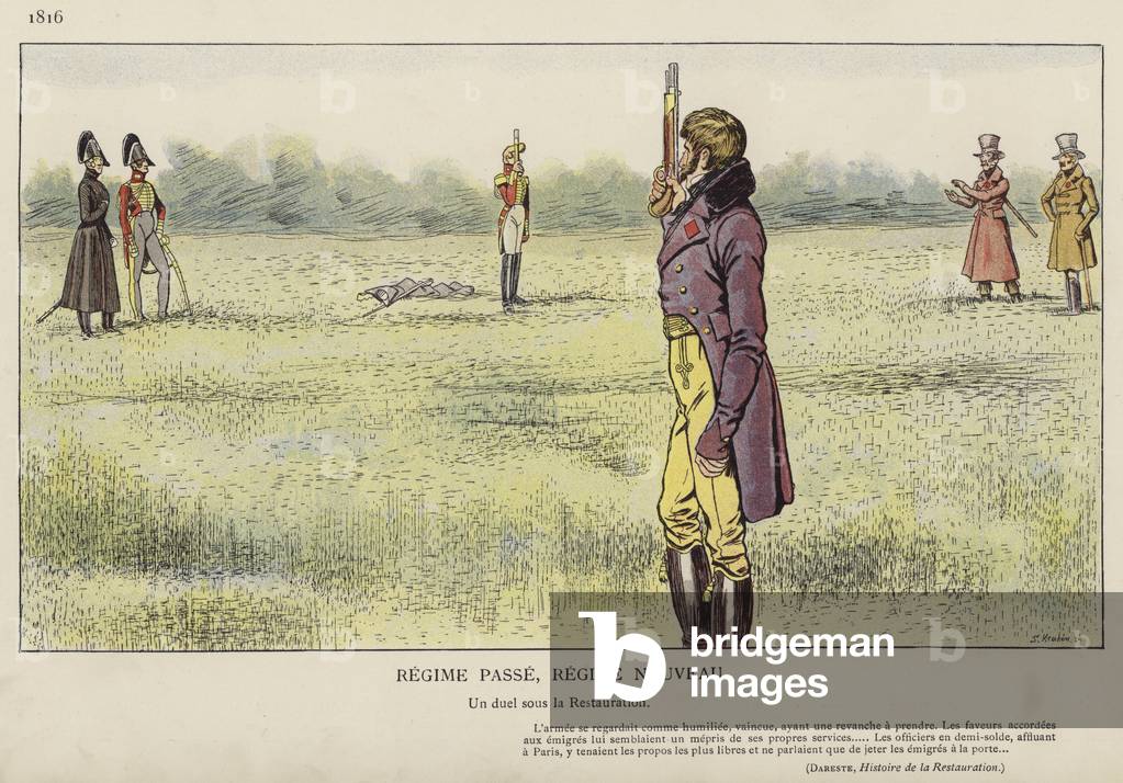 Regime Passe, Regime Nouveau, 1816 (colour litho)