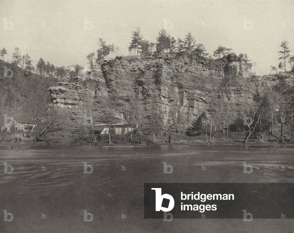 Paint Rocks, French Broad River, North Carolina (b/w photo)