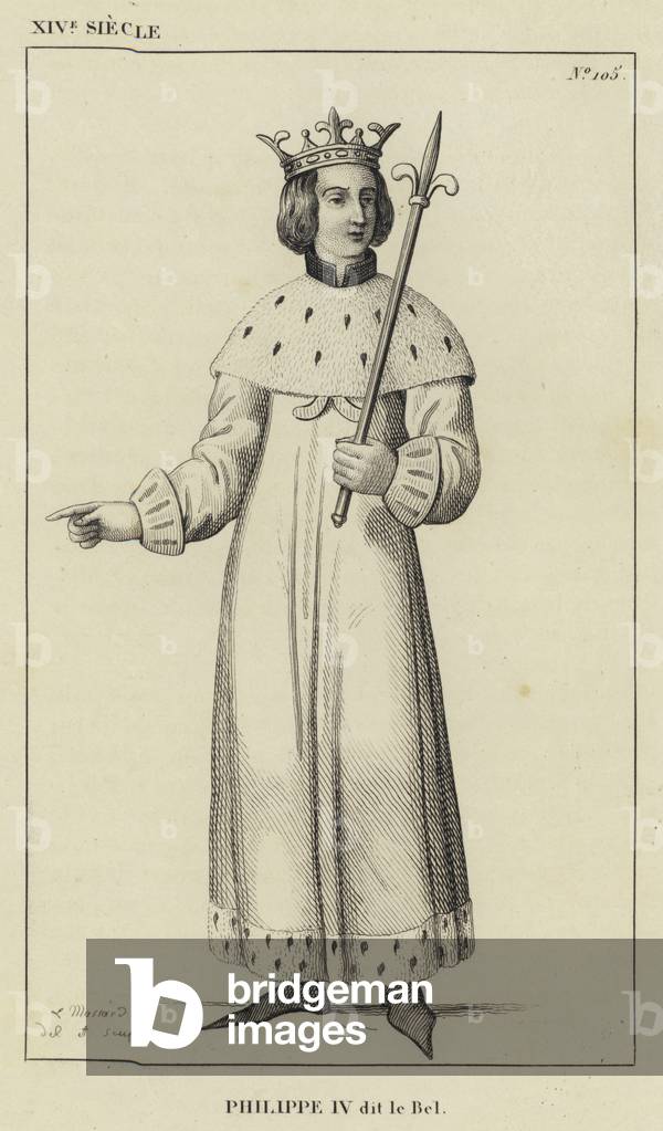 XIV Siecle, Philippe IV dit le Bel (engraving)