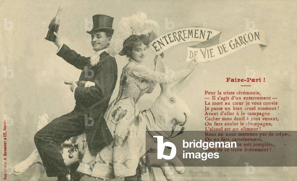 Couple on a carnival ride (b/w photo)