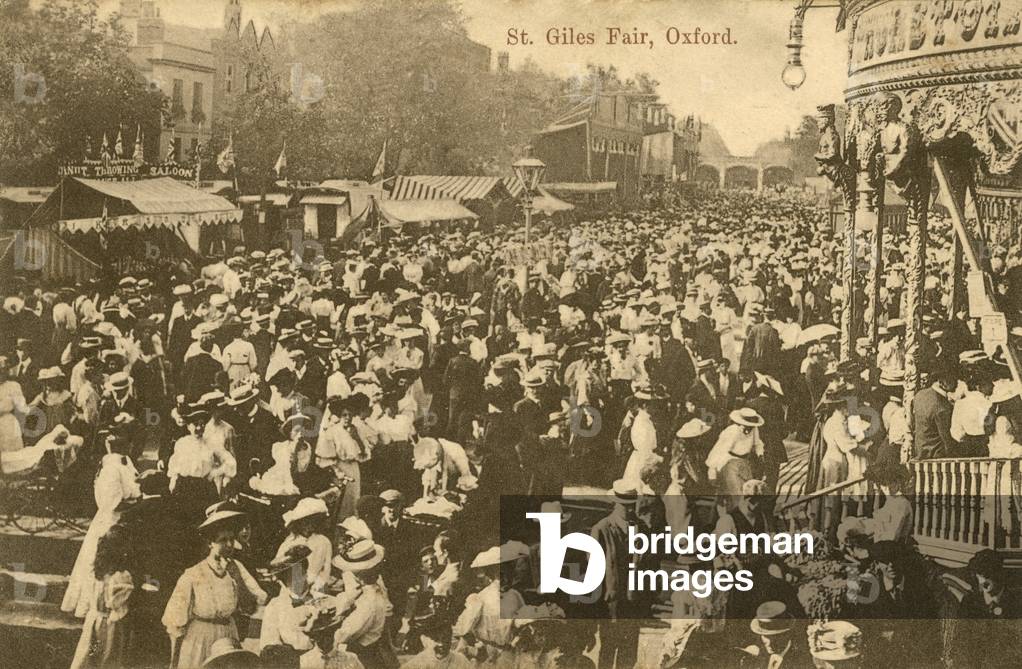St Giles's Fair, Oxford (b/w photo)