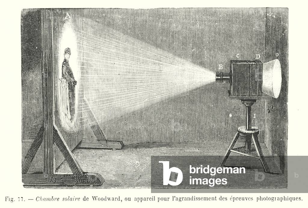 Chambre solaire de Woodward, ou appareil pour l'agrandissement des epreuves photographiques (engraving)