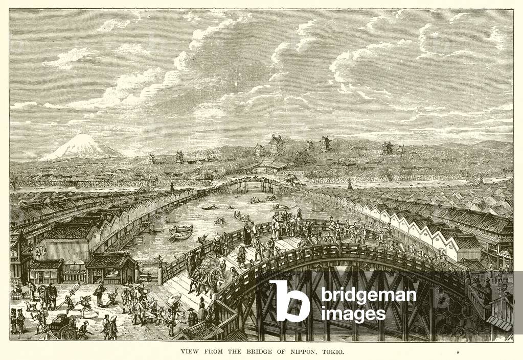 View from the Bridge of Nippon, Tokio (engraving)