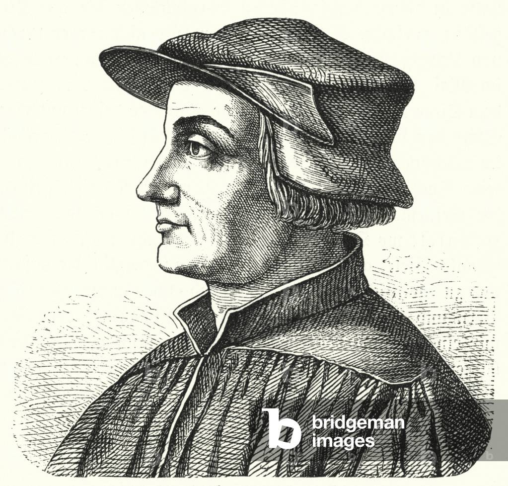Huldrych Zwingli, leading figure of the Reformation in Switzerland (engraving)