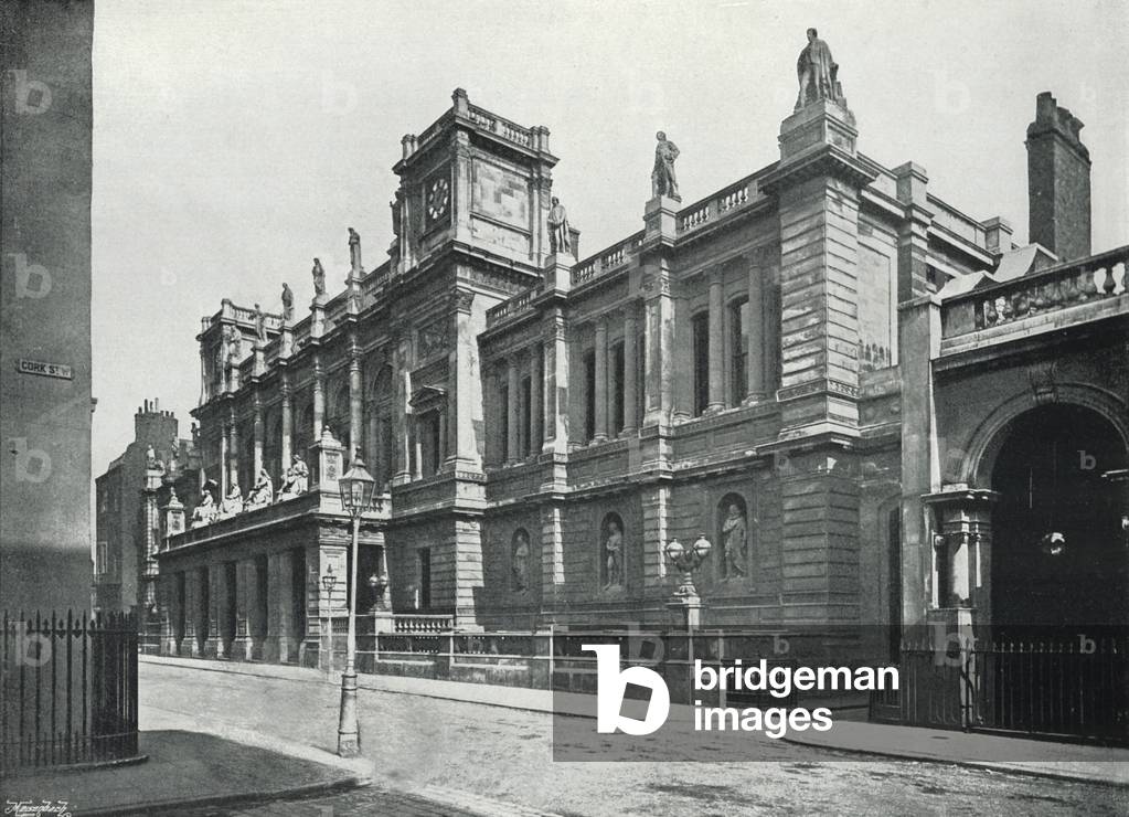 London University, from the Corner of Cork Street (b/w photo)