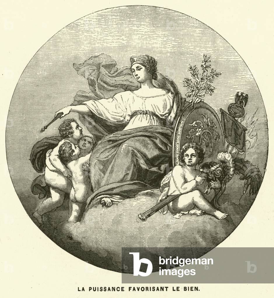 Power favouring the good (engraving)