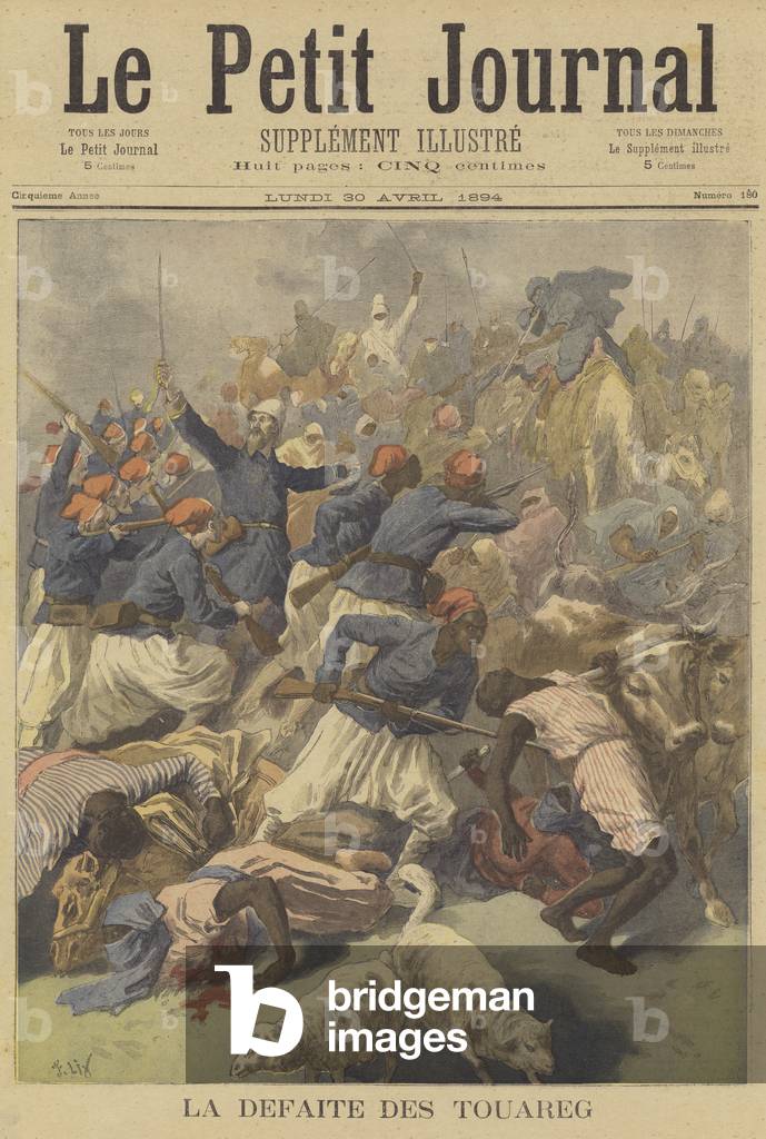The defeat of the Tuareg (colour litho)