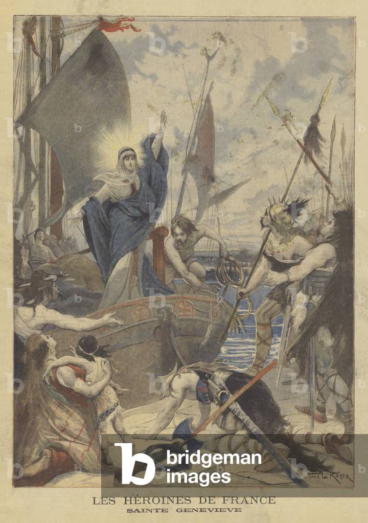 Heroines of France: St Genevieve (colour litho)