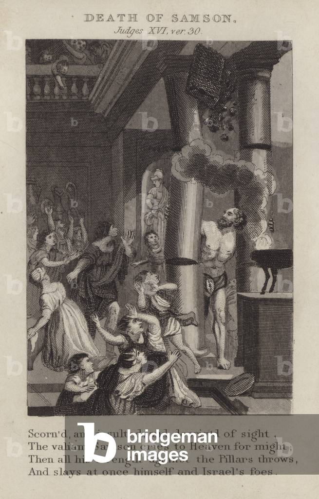Death of Samson, Judges XVI, ver 30 (engraving)