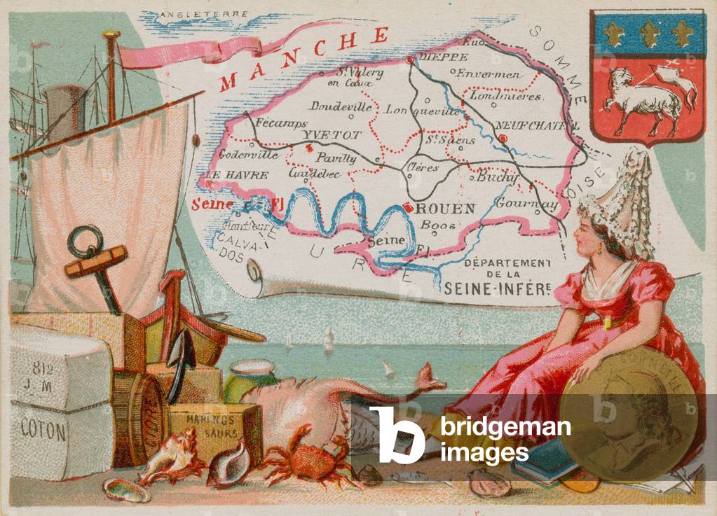 Department of Seine-Inferieure in northern France (chromolitho)