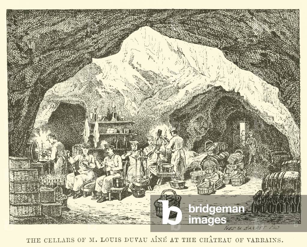 The Cellars of M Louis Duvau Aine at the Chateau of Varrains (engraving)
