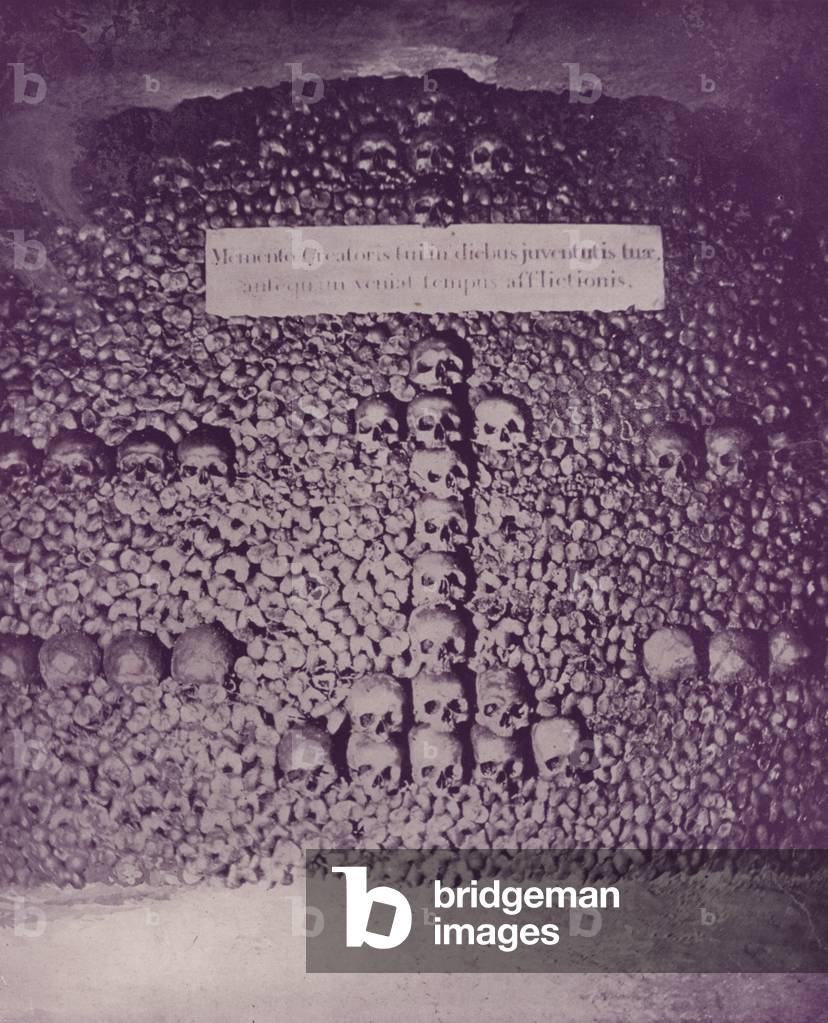 Paris: In the Catacombs (b/w photo)