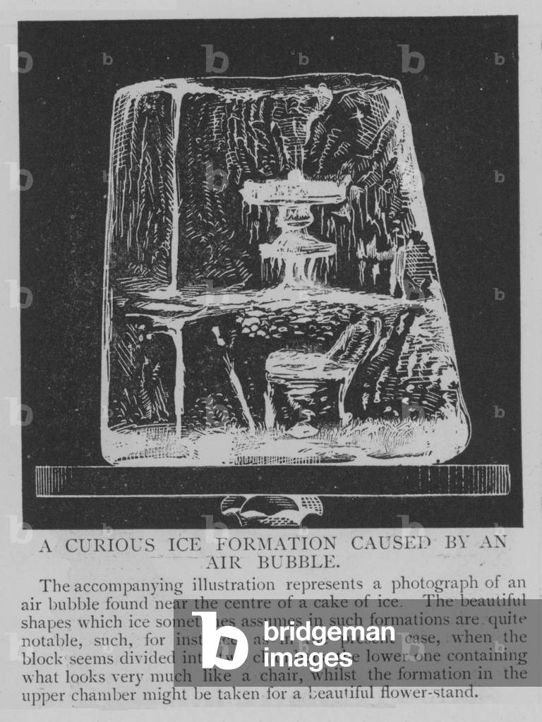 A Curious Ice Formation Caused by an Air Bubble (engraving)