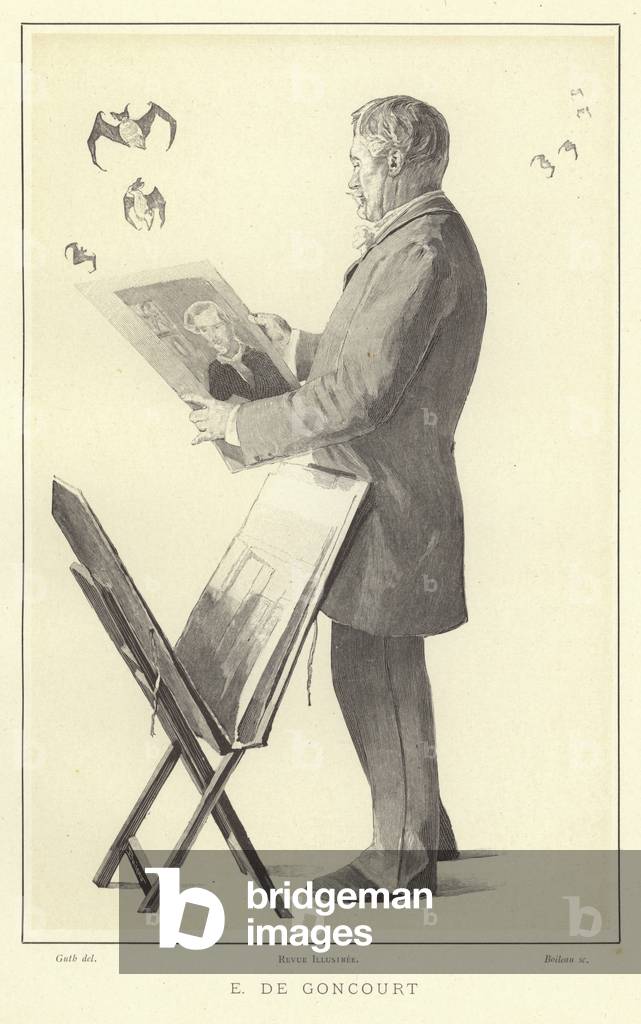 Edmond de Goncourt, French writer and critic (engraving)