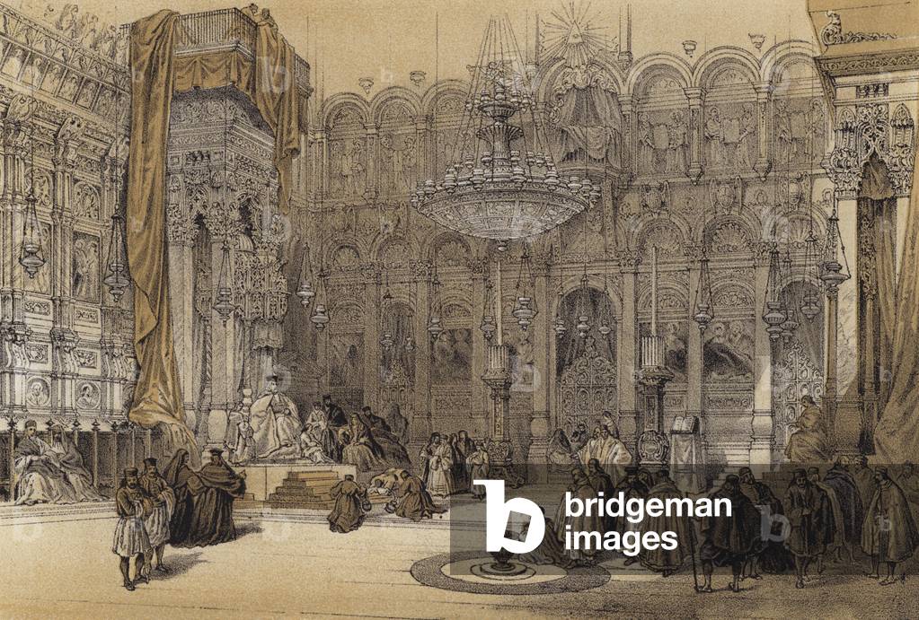 Greek Church of the Holy Sepulchre (colour litho)