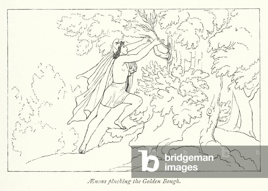Aeneas plucking the Golden Bough (litho)