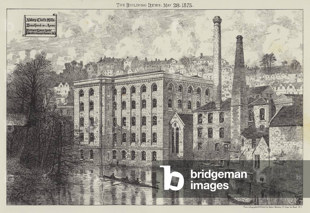 Abbey Cloth Mills, Bradford on Avon (engraving)