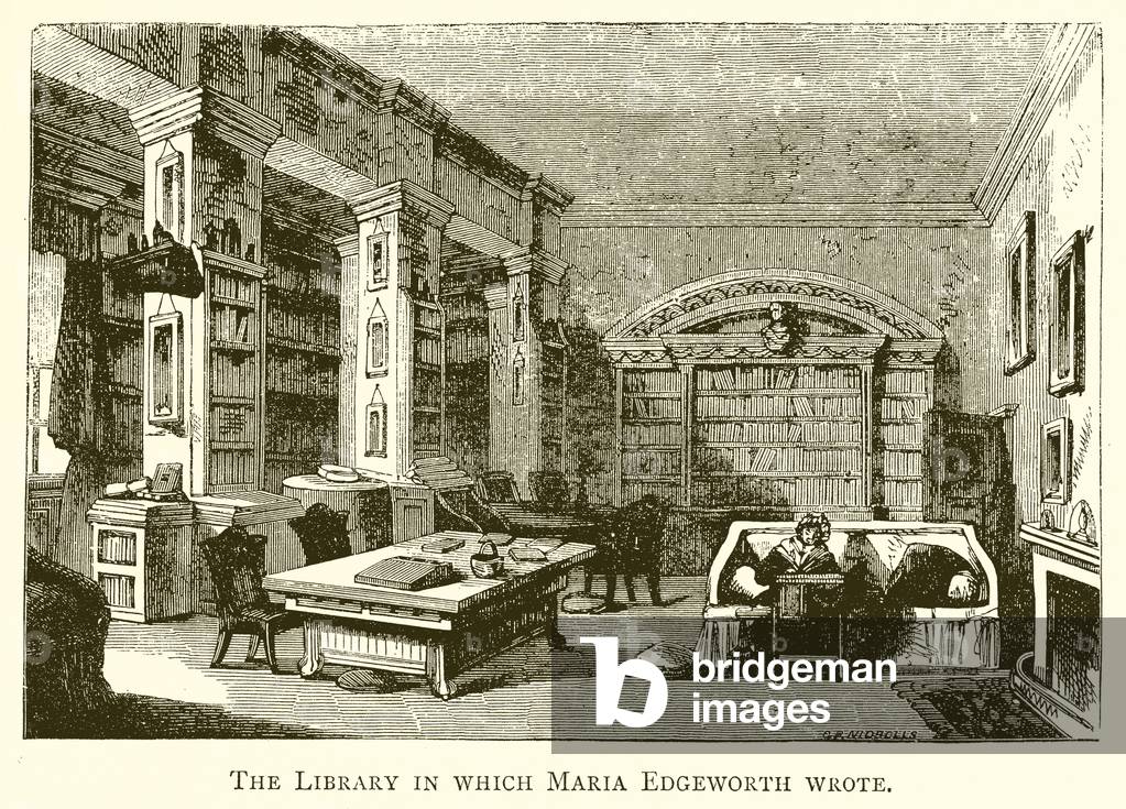 The Library in which Maria Edgeworth wrote (engraving)